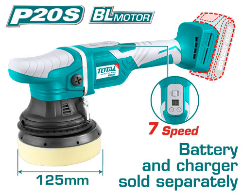 [Total] Total TAPLI2002 Lithium-Ion Angle Polisher 20 V
 صاروخ بولش شحن 125ملم برشليس سرعات بدون بطاريات حركة بيضاوي