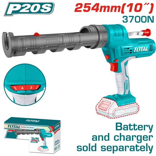 [Total] Total TCGLI2001 Lithium-ion caulking gun
 فرد سيلكون شحن 20 فولت بدون بطارية وشاحن