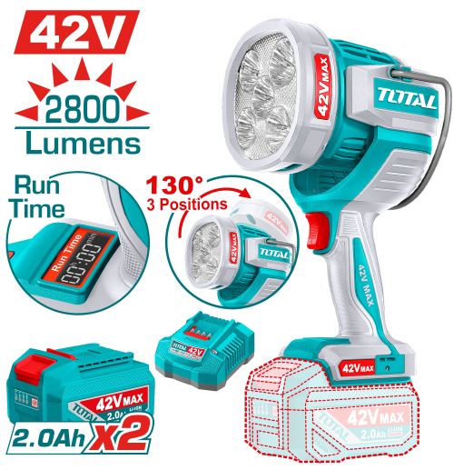 Total TWLI42896 لوكس شحن 42 فولت مع 2 بطارية وشاحن