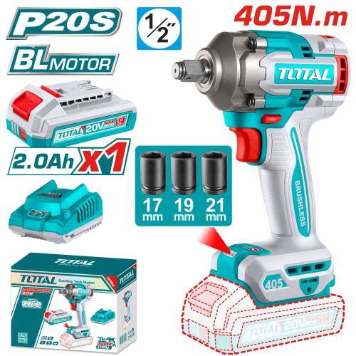 [Total] Total TIWLI20455 درل بوكس شحن 20 فولت 405 نيوتن مع بطارية 2 أمبير