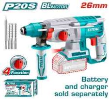 [Total] درل همر شحن بدون بطاريه TOTAL TRHLI20228 Lithium-Ion rotary hammer 20v
