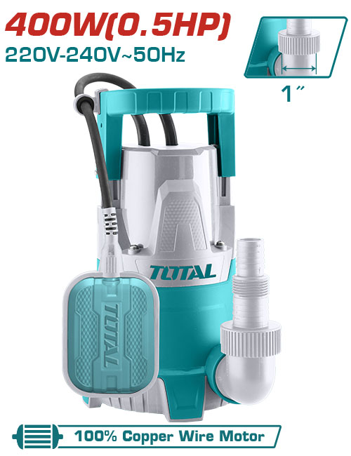 [Total] Total TWP64006 مضخة غاطسة بلاستيك 400 واط 1انش 8متر 1/2 حصان