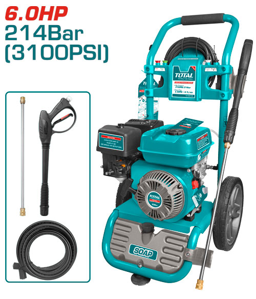 [Total] Total TGT250105 Gasoline pressure washer
 مضخة غسيل بنزين 6 حصان 214 بار