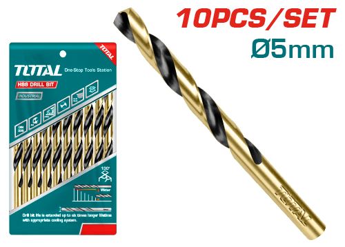 [Total] TOTAL TAC100503 Hss drill bit ريش حديد 5 ملم اصفر