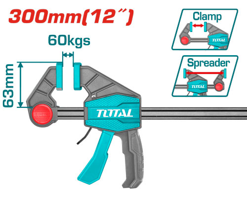 [Total] مربط نجارين اتوماتيك 12" Total THT1340602  Quick bar clamps