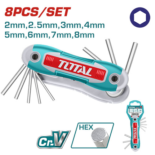 TOTAL THT1061826 Hex key 8pcs طقم الن كي مسدس طوي