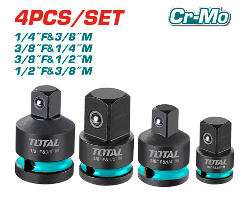 Total THISAD12438 طقم ادابتر أسود 4 قطع