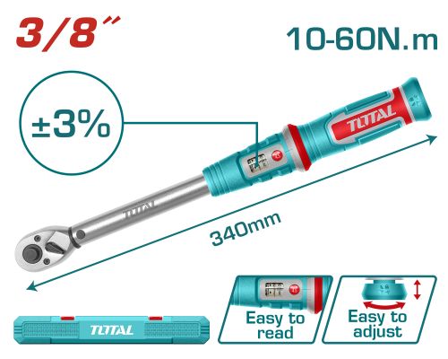 Total THPTW3860N6 طرطيقة شد 3/8 انش 10-60 نيوتن