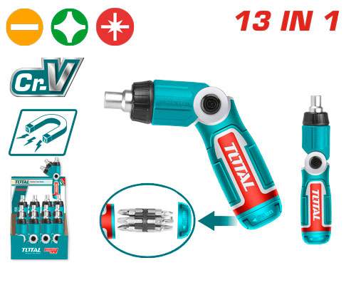 [Total] TOTAL TACSD30136 13 IN 1 Ratchet screwdriver set مفك طرطيقة مع راسيات
