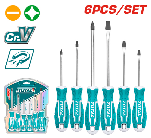 [Total] طقم مفكات 6 قطع TOTAL THT250606 6 Pcs