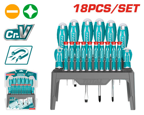 [Total] TOTAL THT250618 18 PCS SCREWDRIVER SET طقم مفكات 18 قطعة