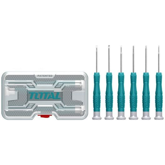 [Total] TOTAL THT250PS0601  6Pcs precision screwdriver set   طقم مفكات الكتروني علبه شفاف