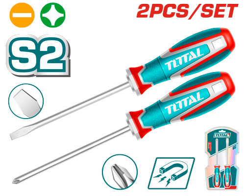 Total TKSDS0226 طقم مفكات عادي  + مصلب