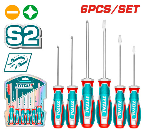 Total TKSDS0626 طقم مفكات 6 قطع
