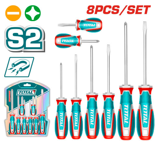 Total TKSDS0826 طقم مفكات 8 قطع S2