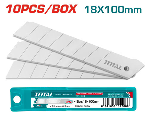 [Total] شفرات مشرط عريض 10 قطع TOTAL THT519112 18MM