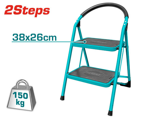 [Total] سلم حديد درجه عريضة 2 درجه Total THLAD09021 Steel ladder