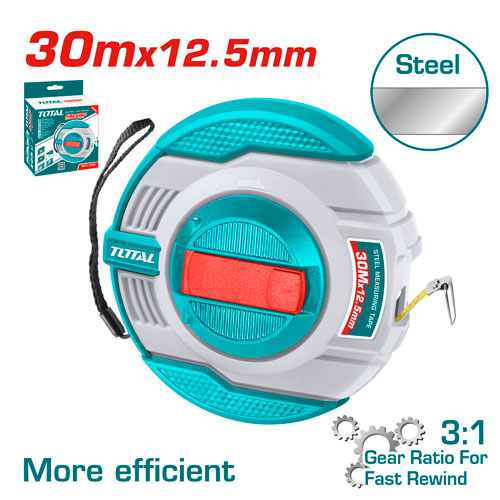 [Total] TOTAL TMT11306 STEEL MEASURING TAPE  كركر 30 متر حديد