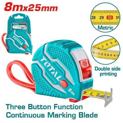 TOTAL TMT126081M Steel measuring tape 8mx25mm متر كوتشوك