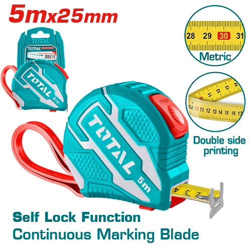 [Total] Total TMT126252M Steel measuring tape 5mx25mm متر قفل ذاتي