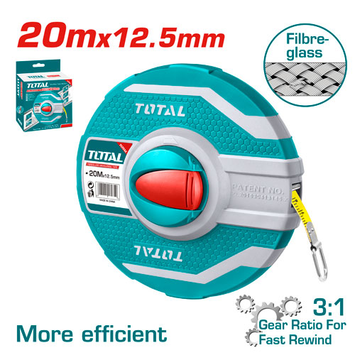 [Total] TOTAL TMTF12206 Fiberglass Measuring Tape كركر 20 متر فيبر