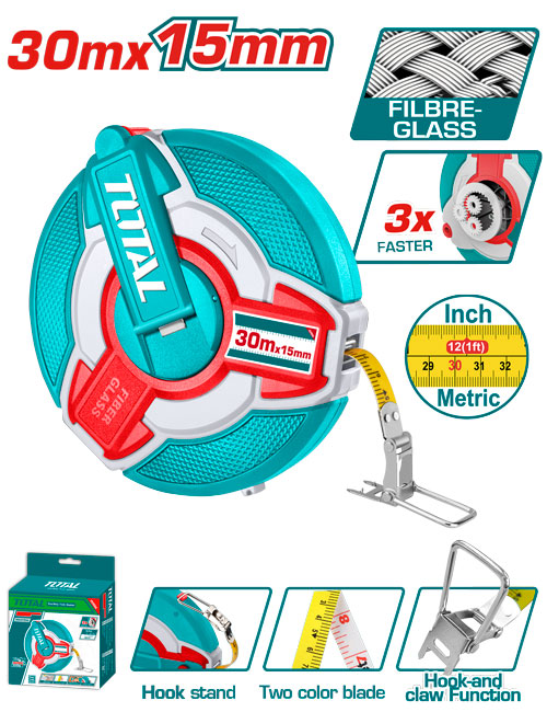[Total] Total TMTF18306 متر كركر فيبر 30 متر 15 ملم سريع