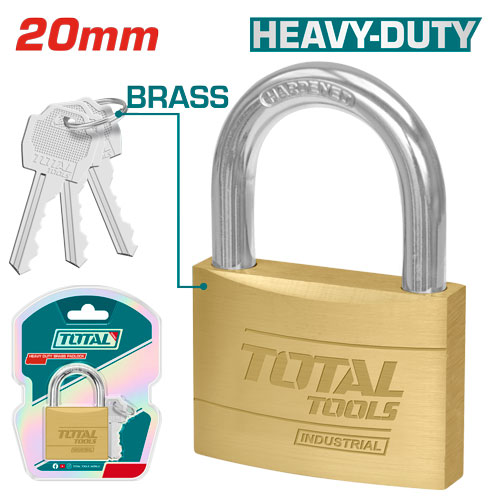 [Total] TOTAL TLK32202 Heavy duty brass block padlock قفل نحاس 20 ملم