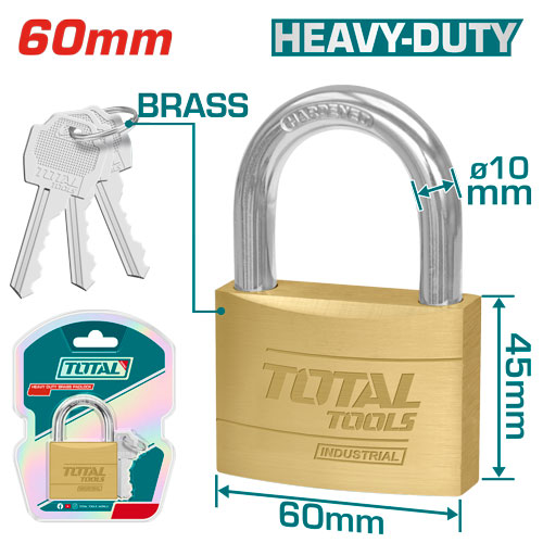 [Total] TOTAL TLK32602 Heavy duty brass padlock قفل نحاس 60 ملم