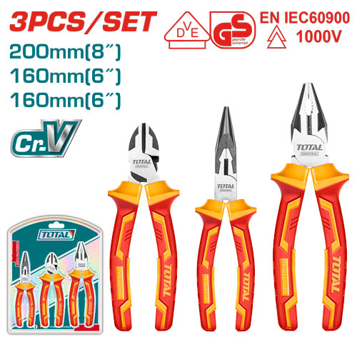 [Total] Total THT2K0302  3pcs insulated pliers set طقم زراديات معزول 3 قطع