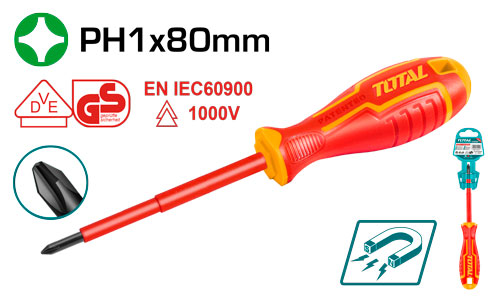 [Total] TOTAL THTISPH180 Insulated Screwdriver PH1×80 مفك مصلب معزول