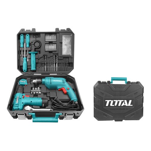 [Total] Total THKTHP1192 119 Pcs tools set
 طقم درل كهرباء 13ملم 680 واط + درل شحن 12 فولت مع طقم عدة 119 قطعة