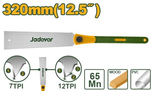 Jadever JDHWD112 منشار خشب اسنان مزدوجة 12.5 انش (ياباني)