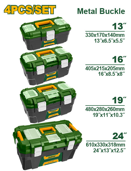 Jadever JDTB4104 طقم صندوق عدة بلاستيك 13-16-19-24 انش 