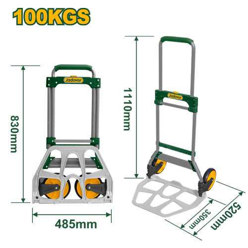 JADEVER JDWB9A10 Foldable hand truck عرباية تحميل طوي حمولة 100 كيلو