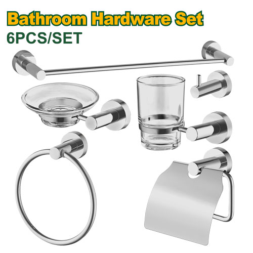 Jadever JDZG1516 طقم اكسسوارات حمام كروم 6 قطع