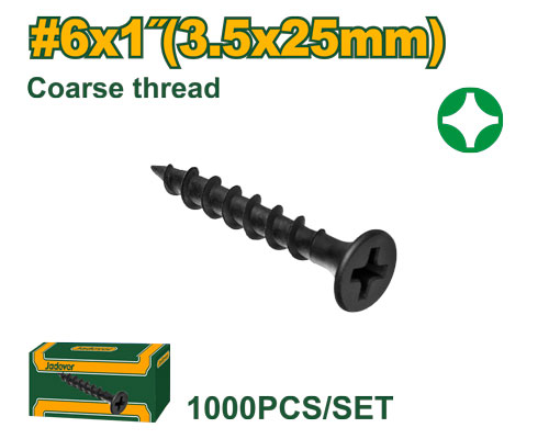 Jadever JDXS1512Z براغي تشب بورد اسود 3.5*25 ملم باكيت 1000